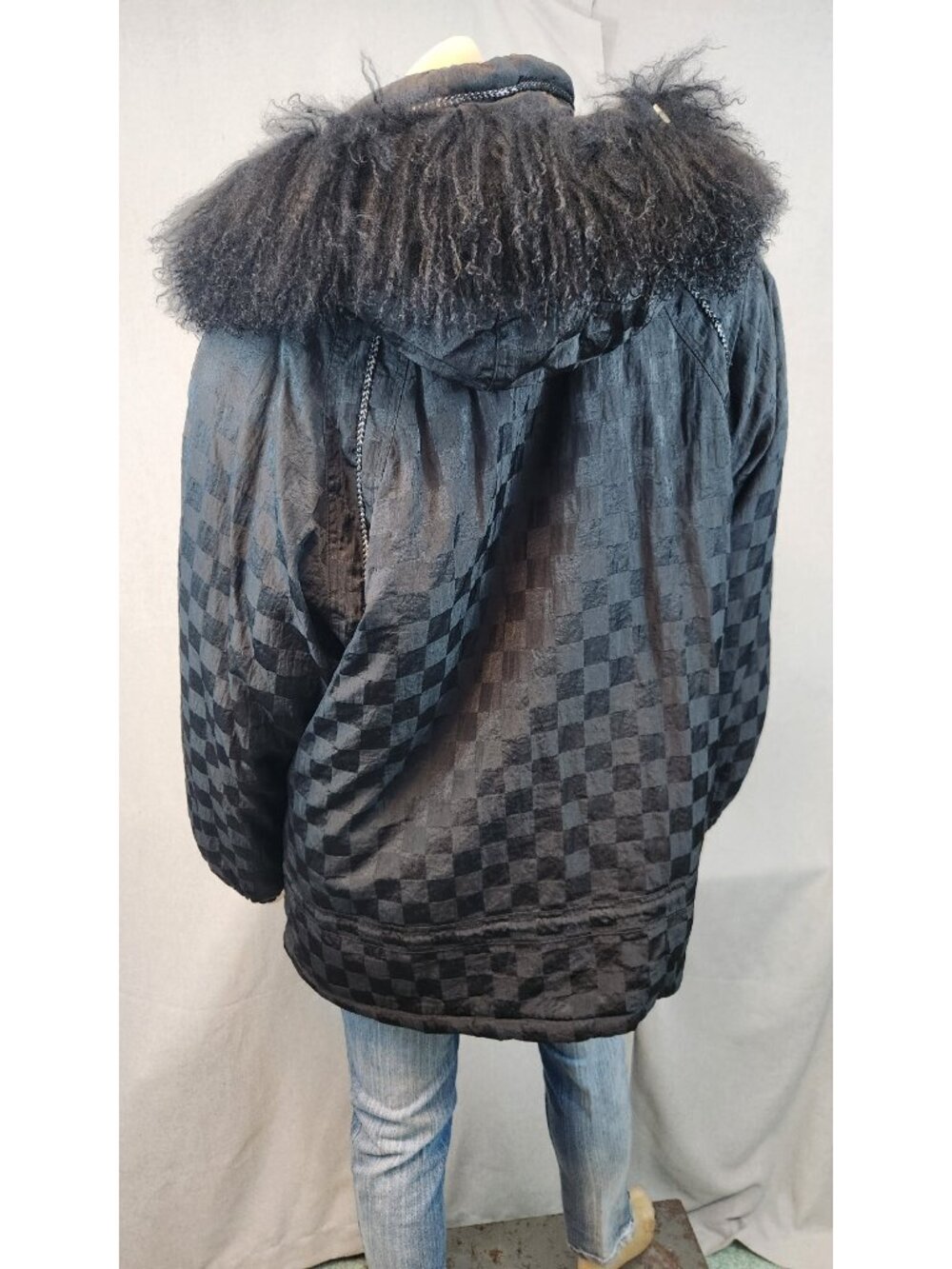 Vintage Braetan Outerwear Black Long Slv Front Zip Puffer Coat Jacket LARGE - Picture 3 of 9